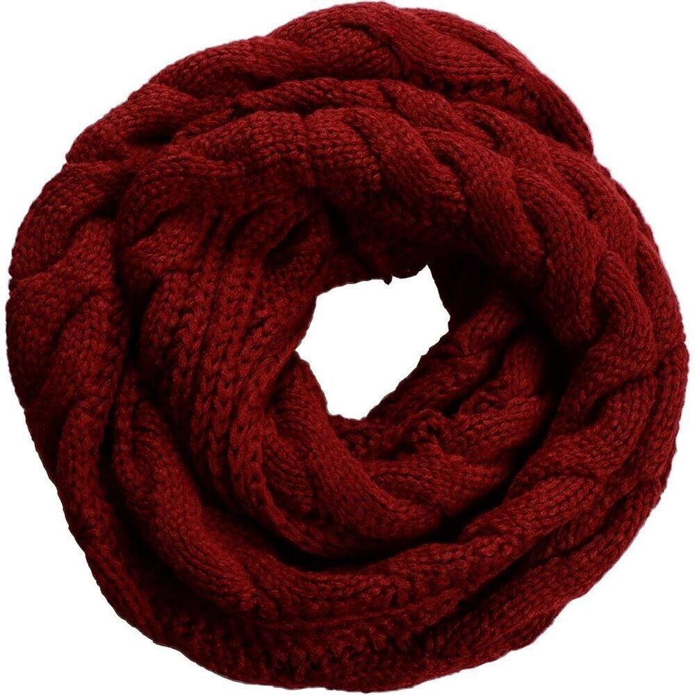 Women's Twist Claret Thick Ribbed Knit Winter Infinity Circle Loop Scarf